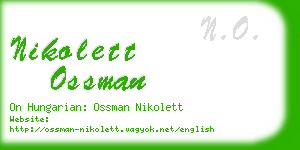 nikolett ossman business card